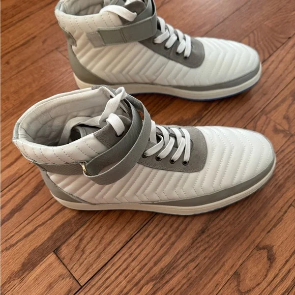 Quilted High-Top Sneakers with Ankle Strap - Picture 2 of 3